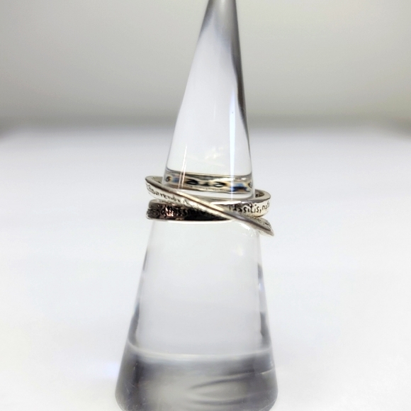 Serenity Prayer Silver Twist Ring Size 5.5 Anonymous AA NA Birthday Gift - Picture 1 of 4